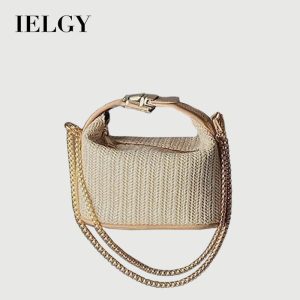 IELGY Beg Bahu Wanita, Warna Khaki, Serba guna, Tenunan, Selempang, Sesuai untuk Ulang-alik dan Penggunaan Kasual, Mudah Alih SS24 Kulit Bags