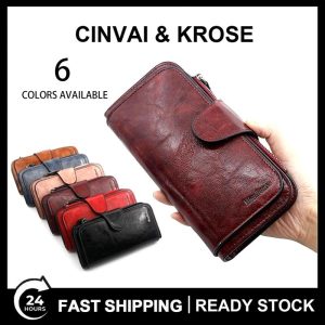 Wallets Dompet wanita, dompet tiga lipat retro bergaya, dompet mudah alih, kulit PU, beg syiling, kapasiti besar Selempang