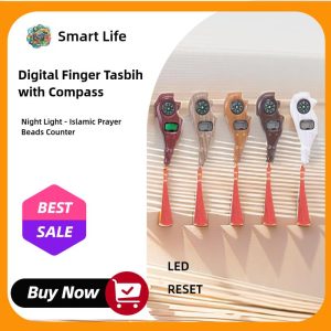Tasbih Jari Digital, dengan Kompas dan Lampu Malam, Kaunter Manik Solat, Kaunter Jari untuk Dhikr, Meditasi, Relaksasi dan Penyembuhan, Lebih mudah untuk dibawa