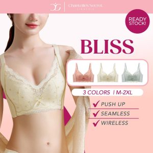 Chantelle Secret M-2XL Plus Size Push-up Full Coverage Breathable Gather Bras Ultra Comfort Bra Baju Dalam Wanita Cawan Nipis Tanpa Berwayar