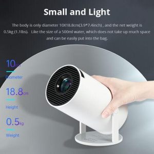 Projektor Mudah Alih, HY-300PRO, Android 13.0, Pemprosesan Video 4K, Wifi6 2.4G / 5G dan BT5, AnsiLumens 180, Sesuai untuk Teater Rumah dan Pawagam, Projektor Audio, Versi Naik Taraf Baharu