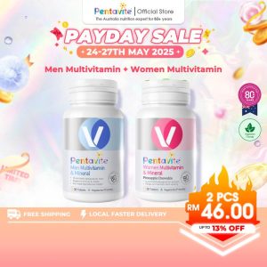 Pentavite Men & Women Multivitamin Set, Essential Nutrition for Him & Her (30 tablets*2)