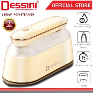 DESSINI ITALY 1200W Electric Ceramic Soleplate Garment Steam Iron Sprayer Steamer Clothes Brush / Seterika Baju