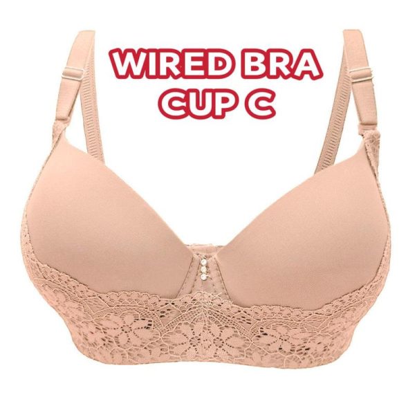 Wired Bra Women Cup C 34-44 Full Coverage Cup Strap Can Remove Ice Cool Material Baju Dalam Wanita Berdawai