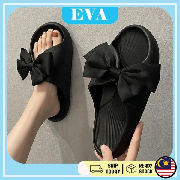 READY STOCK EVA Women Slipper Korea Ribbon Fashion Kasut Perempuan Wanita Shoes Casual Kasual