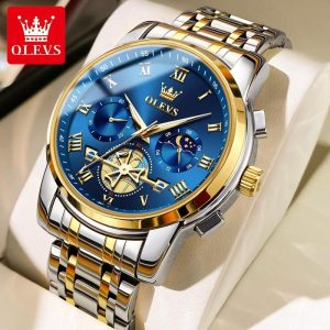 【OLEVS Asli】Jam Tangan Lelaki Siri G2859 Kalis Air Kronograf Cahaya Malam & Hari Tarikh Keluli Tahan Karat Warna Berbilang Kotak Hadiah Garansi 1 Tahun Watches