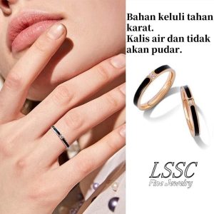 LSSC Cincin Wanita Titanium Rings for Girls Perempuan Jewelry Accessories Gifts
