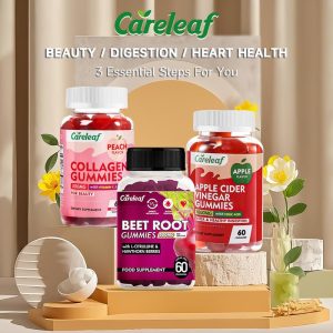 Trio Kecantikan Bandar, ACV, Akar Bit dan Gummies Kolagen, Halal, Bebas Gluten, Bukan GMO, 60 Gummies / Botol, Penjagaan Kesihatan Kecergasan, Kecantikan dan Kilauan
