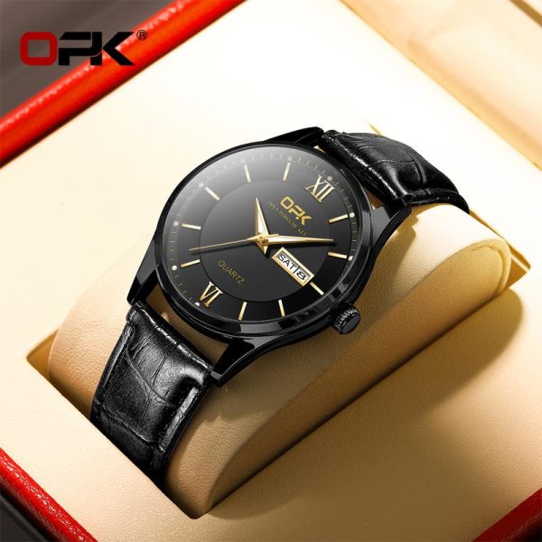 OPK Jam Tangan Lelaki Original Waterproof Luxury Luminous Quartz 2024 Men's Watch Leather Strap Tahan Karat New 8132 with Box Rotundity Material logam+kulit dalam stok Warna berbilang Pejabat parti pemberian hadiah Garanti 1 tahun
