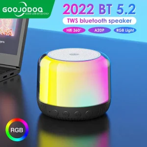 GOOJODOQ Bluetooth Speaker RGB Portable Wireless Speaker 3 IN 1 Audio With USB Mic for Phone Laptop mini speaker