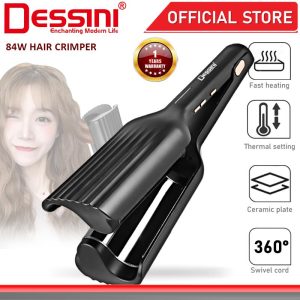 DESSINI ITALY Titanium 2 Barrel 32mm Ceramic Hair Crimper Waver Curler Roller Iron Twist Styling Pengeriting Rambut
