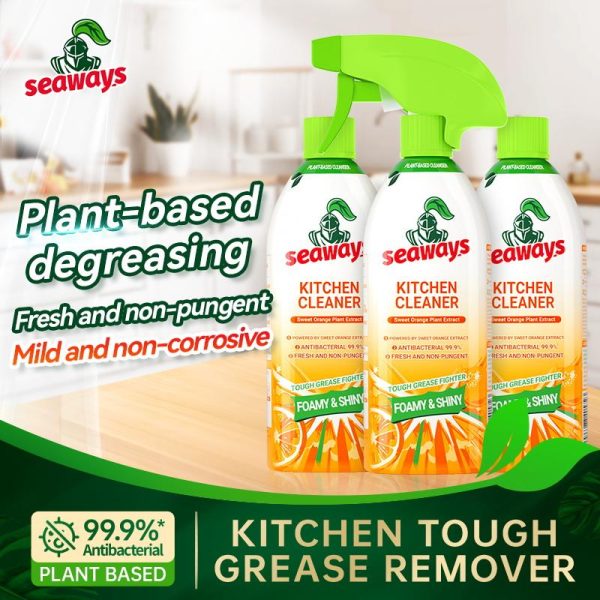 Seaways Pembersih Dapur, Penghilang Noda Minyak, Semburan Penyingkiran Gris, Cecair Pencuci Pinggan, Penyelesaian Pembersihan Periuk, Anti Gris, 480ml