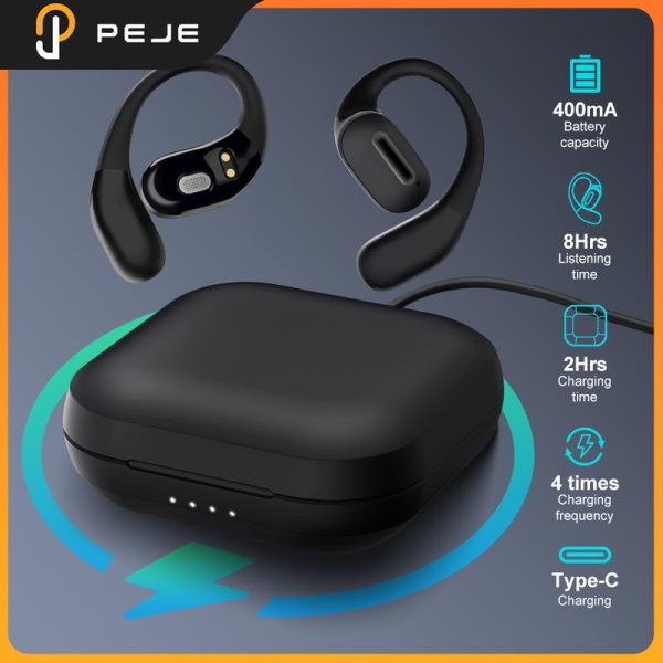 Fon Kepala Dalam Telinga, PEJE 04 ENC, dengan Pembatalan Bunyi, Aplikasi Eksklusif, Butang Tersuai, Penyama, Hayat Bateri Panjang 8 Jam, Bluetooth V5.3, Sentuhan Butang Pintar, Kalis Air IPX6, Paparan Kuasa Audio Earphones Amplifier