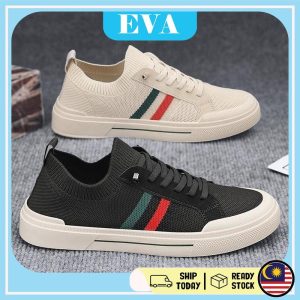 READY STOCK WOOHUU Men Breathable Shoes Casual Slip On Summer Knitted Outdoor Sneaker Sport Shoes Kasut Sukan Lelaki 734