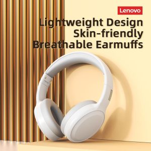 Alat Dengar Bluetooth Tanpa Wayar, Lenovo, TH30, Alat Dengar Musim Sejuk, Fesyen, Melegakan Beban Telinga, Sesuai untuk Musim Sejuk, Warna Merah headset