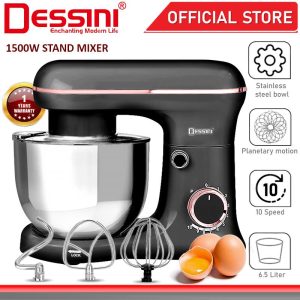 DESSINI ITALY 10 Speed Electric Stand Mixer Egg Beater Blender Grinder Dough Whisk Mesin 6.5L Bowl Pengadun Bancuh Telur