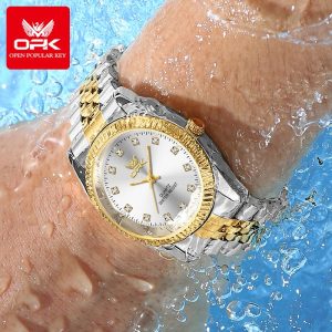 OPK Jam Tangan Tali Lelaki Asli Kalis Air Kesan Bercahaya Gelap dalam Gelap Watches 6027
