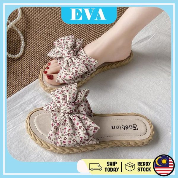 READY STOCK EVA Women's Floral Slipper Sandal Beach Summer Outdoor Kasut Selipar Wanita Perempuan Kasual