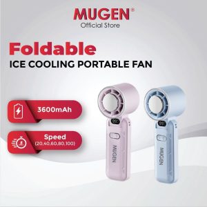 MUGEN Handheld Rechargeable Mini Foldable Portable Fan With Digital Display X80