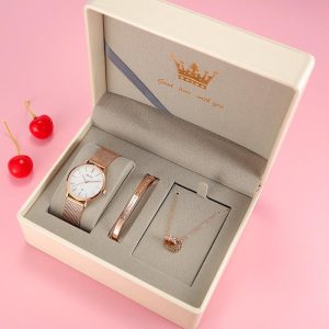 【Garansi Satu Tahun】OLEVS 5869T Jam Tangan Wanita Uperempuan Waterproof Original Watch For Women Watch Elegant Style Jam Crazy Colour Material Logam Gelang Kalung Kotak Percuma Hadiah Jaminan Setahun