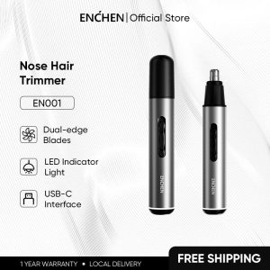 【NEW】Enchen Electric Nose Hair Trimmer Waterproof Portable Double-Edged Blade Nose Trimmer Rechargeable Home Travel