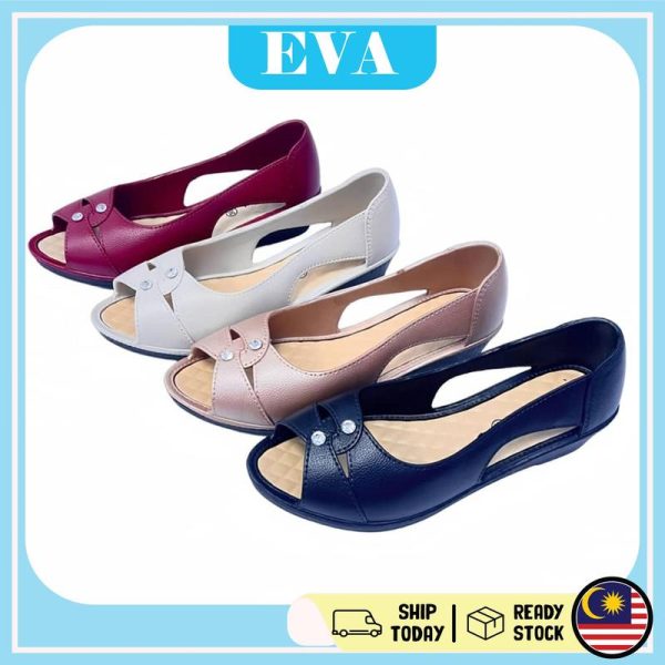 READY STOCK EVA Women's Autumn Shoes Spring Casual Fashion Comfortable Non-slip Fish Mouth Sandals Kasut Wanita Perempuan