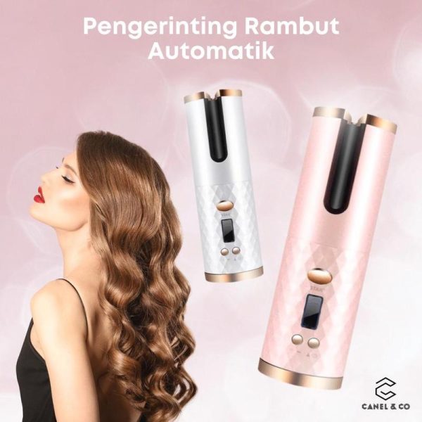 2022 LED Digital Auto Hair Curler 100% Original Curling Iron Wireless Ceramic USB Rechargeable Pengerinting Rambut