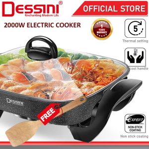 DESSINI ITALY Electric Cooker Steamboat Hot Pot Casserole Non Stick Frying Wok Pan Rice Cooker Periuk Masak Elektrik