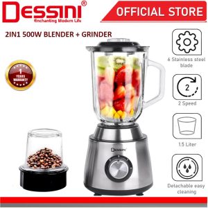 DESSINI ITALY 1.5L Stainless Steel Blender Grinder Mixer Juicer Extractor Food Processor Smoothie Ice Crusher / Pengisar