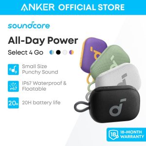 Pembesar Suara Bluetooth, Soundcore oleh Anker, Pilih 4 Go, Kalis Air / Kalis Habuk IP67, Pembesar Suara Mudah Alih, Wayarles, Masa Main 20J, Boleh Terapung, Bunyi Berkuasa, Elektronik untuk Di Luar / Rumah / Pejabat / Perjalanan