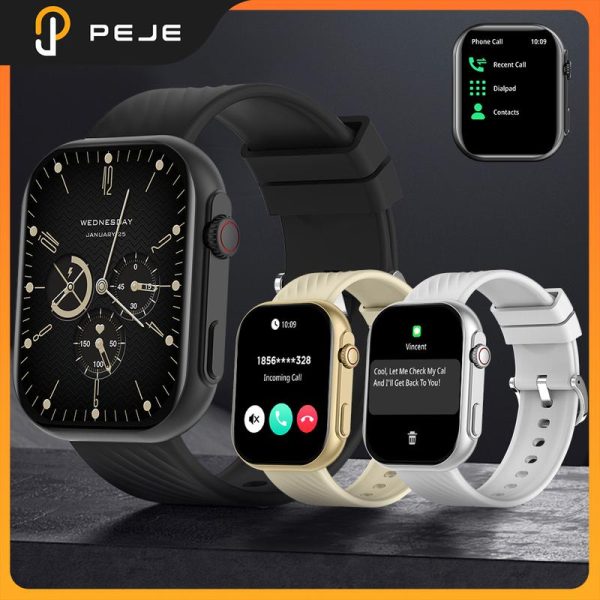 Jam Tangan Pintar, PEJE ZW03, Paparan AMOLED 2.13 inci, Kalis Air IP68, Fungsi Solat Muslim, Mod Pelbagai Sukan, Mesej Tolak, Terima Panggilan, Kertas Dinding DIY, Sesuai untuk Smartwatch