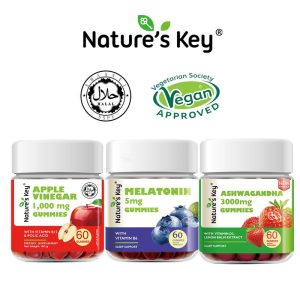 Cuka Epal Vegan Gummies Tidur Gummies,Ashwagandha Gummies, Set Combo,Perisa Perisa Epal Blueberry Alamiah dan Perisa Strawberi 3 Botol dalam Satu Set gummies sleep gummies Vitamin sleep gummies
