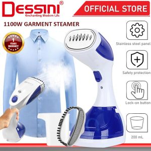 DESSINI ITALY 1100W Electric Ceramic Soleplate Garment Steam Iron Sprayer Steamer Clothes Brush / Seterika Baju