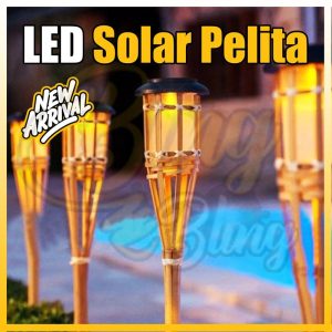 【Bing Bling】【Tahan 12Jam】 【12LED 2kaki - 60cm | 3kaki - 90cm】 Lampu Pelita Solar Buluh New Arrival Viral Hari Raya Waterproof LED Light Kelip Kelip2 Api Lip Lap Klip Klip2 Outdoor Lighting