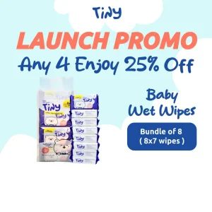 TINY Baby Wet Wipes 7PCS Bundle Of 8 - 99% Water, For Sensitive Skin