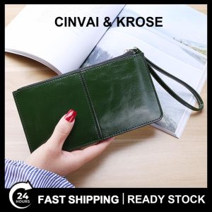Dompet Wanita, Gaya Klac, Beg Pergelangan Tangan, Beg Telefon Bimbit, Pemegang Kad, Beg Zip Syiling, Mudah, Diperbuat daripada Kulit PU, Trend Korea, Sesuai untuk Dompet Bags Coklat Hitam Selempang Purse Merah Berzip Wristlets