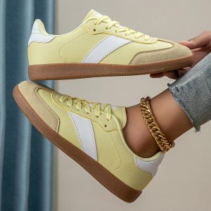 Kasut Latihan, Gaya Jerman, Kasut Forrest Gump Kasual Wanita, Tapak Lembut, Kasut Putih, Baharu, Bawah Rata, Serba guna Sukan Korea, Ringan, Selesa
