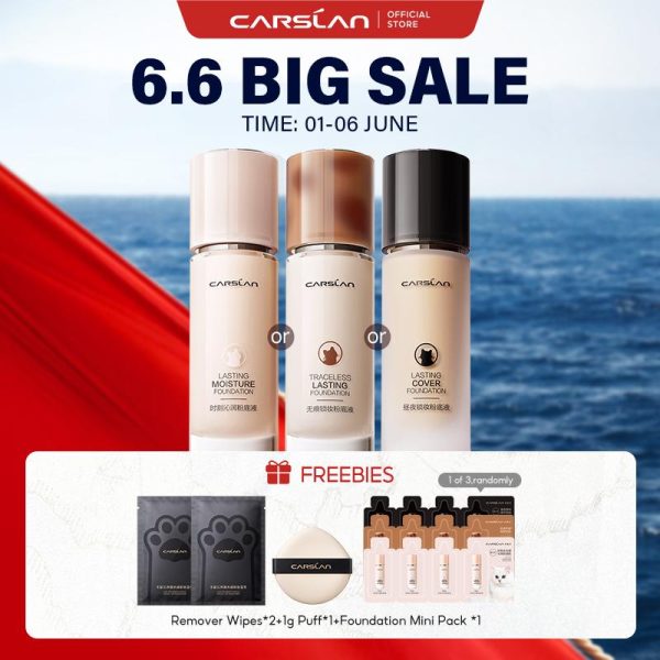 CARSLAN Oil Control Moisturizing Liquid Foundation Matte Cover Makeup 24H Oil Control Long Lasting Wear Bright & Dewy Milky-Smooth Skin 30ml 30