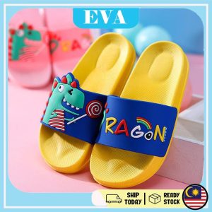 READY STOCK EVA Kids Girl Boy Shoes Kasut Budak Perempuan Lelaki Slipper Comel Cartoon Dragon