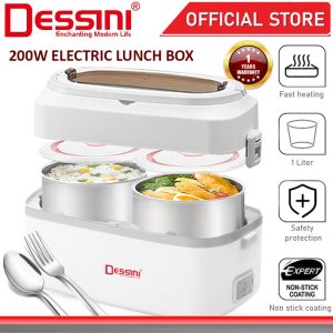 DESSINI ITALY 1L Electric Rice Cooker Lunch Box Non Stick Stainless Steel Inner Pot with Steamer Periuk Nasi Elektrik