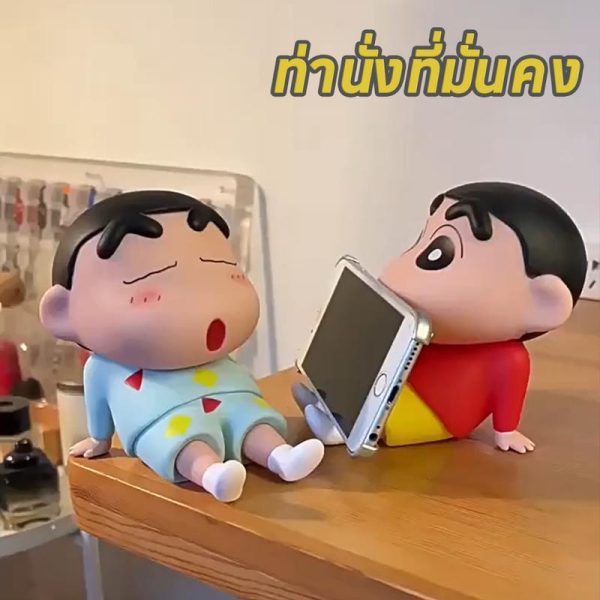 Shin Chan Phone Holder Crayon Shin-chan Mobile Phone Stand Cartoon Desktop Ornaments Mobile Phone Card Holder Gift
