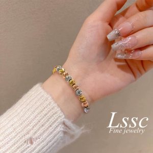 LSSC Gelang Manik Wanita Barang Kemas Keluli Tahan Karat Barang Fesyen Tidak Luntur