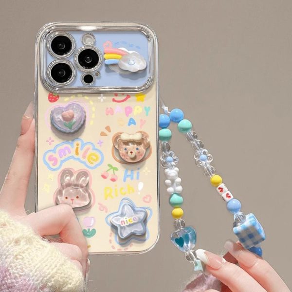 Sarung Telefon Anak Patung DIY yang Comel + Lanyard untuk iPhone 11 16 15 14 13 12 Pro Xs Max XR X 6 6s 7 8 Plus Ins Korea Sarung Kalis Kejutan Sarung Telefon Penutup Belakang Pelindung