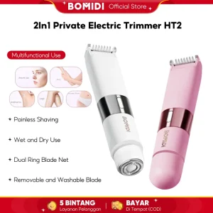 BOMIDI Trimmers Women Pemangkas Rambut Elektrik,Untuk Wanita.Boleh Dicas Semula 2 dalam 1Penvebar Badan dan Muka,Pembuangan Bulu.Pemangkas Kepala Berganda, Sesuai untuk MukaKetiak,Kaki