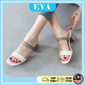 READY STOCK EVA Women Shoes High Heels Two-Wear Kasut Tinggi Wanita Perempuan
