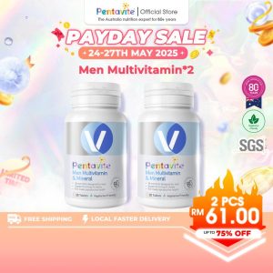 Pentavite Men Multivitamin and Mineral, 16 essential nutrients for Reproductive Vitality & Hormonal Balance (30-120 tablets)