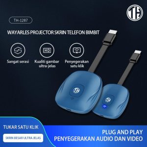 Peranti Pencerminan Skrin Mudah Alih Tanpa Wayar, Menyambung ke TV, Monitor dan Projektor, Paparan Skrin Besar Definisi Tinggi