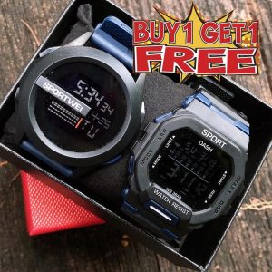 Jam Tangan Lelaki, Jam Tangan Elektronik Penggera Kalis Air, LED, Pelbagai fungsi Luaran, Jam Tangan Digital Sukan, Untuk Lelaki, Beli 1 Ambil 1, Penghantaran Percuma