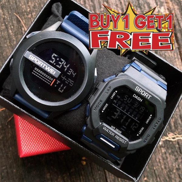 Jam Tangan Lelaki, Jam Tangan Elektronik Penggera Kalis Air, LED, Pelbagai fungsi Luaran, Jam Tangan Digital Sukan, Untuk Lelaki, Beli 1 Ambil 1, Penghantaran Percuma
