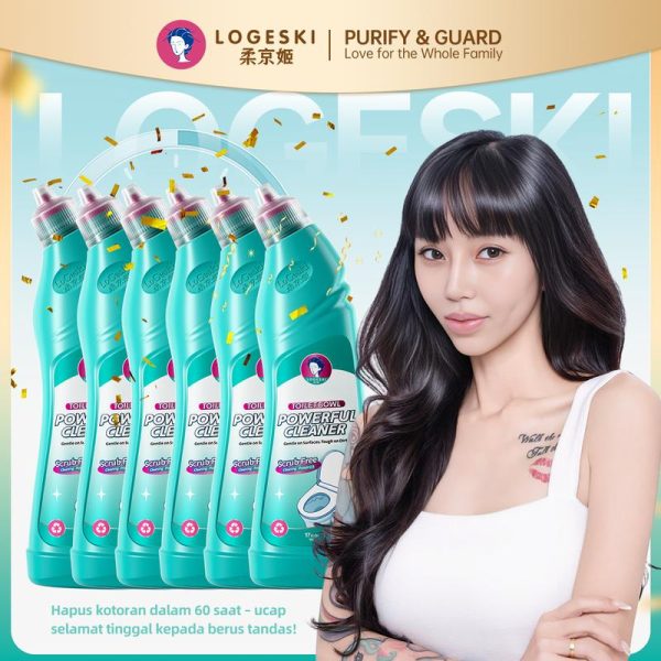 【Live】Pembersih Mangkuk Tandas, Logeski, tanpa gosok, Scrub-Free Toilet Bowl Cleaner, alkaline formula beralkali, membasmi kuman dan menghilangkan bau, disinfects, kills bacteria, and eliminates odor. toilet bowl